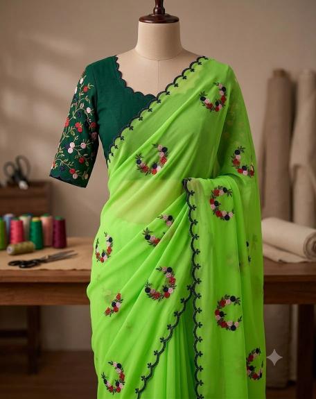 Svara georgette sarees in bulk